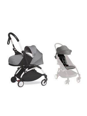 Babyzen YOYO2 Stroller White Frame with Grey Newborn Pack & FREE 6+ Color Pack